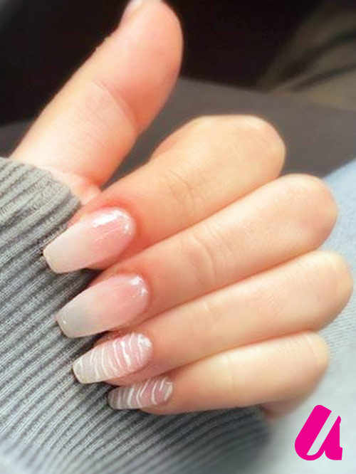 Ombre clear en zebra stamping